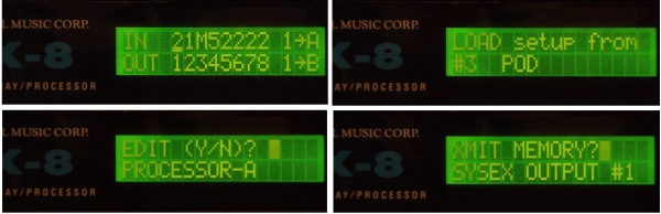Digital music Corp MX8 midi patch bay screens