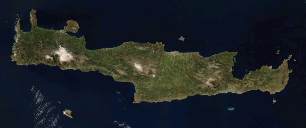 Satellite image of Crete