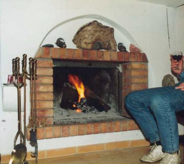 cast iron backed open fireplace